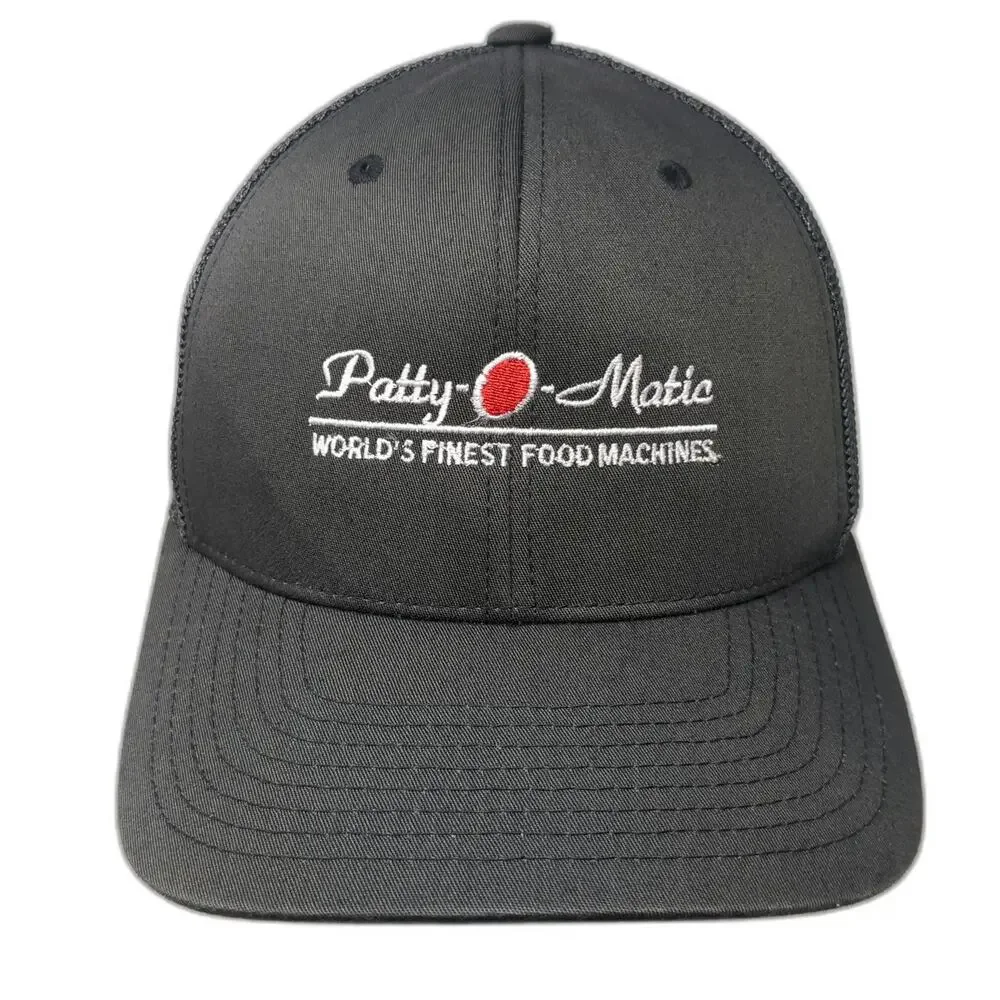 Flexfit Baseball Cap Gray One Size Patty-O-Matic Food Machines Mesh Back Hat